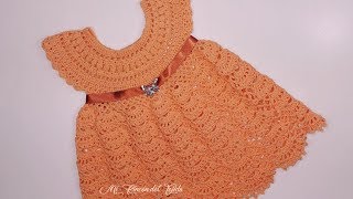 Vestido bebe a crochet ganchillo rapido y muy facil tutorial paso a paso [upl. by Gerianne]