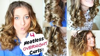 4 Overnight No Heat Curls  Overnight Heatless Curl Methods  Braidsandstyles12 [upl. by Shig]