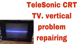 Telesonic crt tv vertical problem repairing down [upl. by Adolphus890]