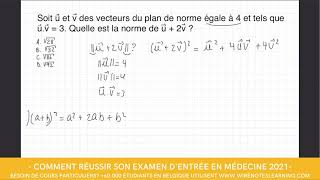 Examen dentrée médecine  👉 Calcul vectoriel 👈 [upl. by Malda917]