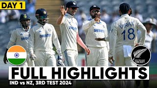 India vs New Zealand 3rd Test Cricket Match Day 3 Full Highlights Cricket Live Highlights 3112024 [upl. by Ynohtnaed]