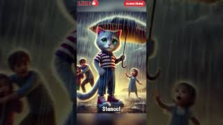 The Brave Cat and the Storm aicat cuteanimal cartoon cat werecat cutecat [upl. by Joyan]