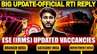 ESE IRMS Updated Vaccancies  Official RTI Reply  Complete Details [upl. by Nolyk219]