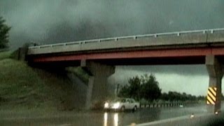 Tornado Survivor Hides Under Overpass [upl. by Cahra]