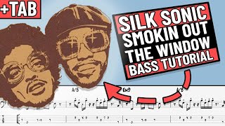 Smokin Out the Window  Silk Sonic Bass Lesson with TAB [upl. by Swanson]