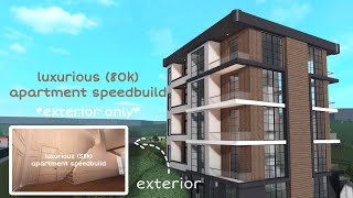 luxurious apartment speedbuild exterior only  roblox bloxburg speedbuild ☾ [upl. by Esdras831]