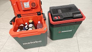 Parkside Electric Cooling Box PKB 20Li A1 vs Metabo KB 18 BL  Parkside AkkuKühlbox [upl. by Alyakim]