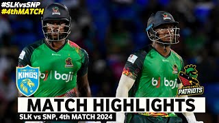 SLK vs SNP 4th Match CPL 2024 Highlights  CPL Highlights 2024  SLK vs SNP Highlights 2024 [upl. by Kristopher]