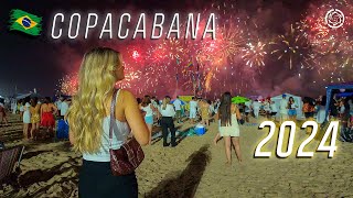 COPACABANA 2024 🇧🇷 NEW YEAR CELEBRATION — Rio de Janeiro Reveillon Brazil 【 4K UHD 】 [upl. by Atived]