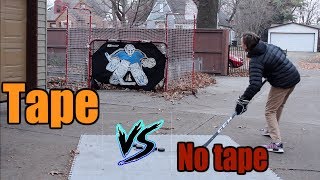 IS STICK TAPE NECESSARY Hockey Tape Vs No Tape Comparison [upl. by Johna834]