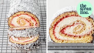 BAKES IN 10 MINUTES Lamington Swiss Roll  The Scran Line [upl. by Inilam786]