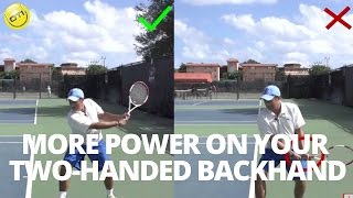 Tennis Tip More Power On Your TwoHanded Backhand [upl. by Adnav]