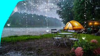 The sound of flowing water rain camping by the river relaxing deep sleep ASMR [upl. by Caughey]