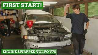 First Start in the ENGINE SWAPPED Volvo Wagon [upl. by Ahsha]