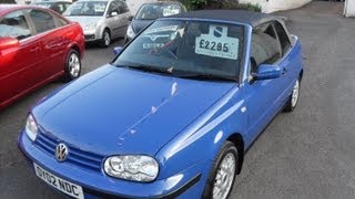 2002 VW Golf Cabriolet For Sale  01980 610231  Bourne Valley Service Station [upl. by Macdonald832]