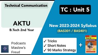 TC Unit 5  AKTU 2024 New Syllabus BAS301  Technical Communication BTech 2nd Year  Notes [upl. by Ajnin]