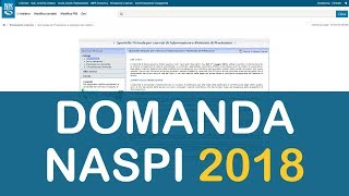 Come richiedere la DISOCCUPAZIONE domanda NASPI ONLINE [upl. by Puglia]