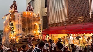 令和6年成田祇園祭！囲護台三和会の山車！坂登る！ [upl. by Ahaelam258]