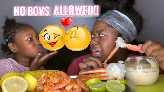 A BOY KISSED HER ON HER CHEEK SEAFOOD BOIL MUKBANG EATING SHOW [upl. by Aieka]