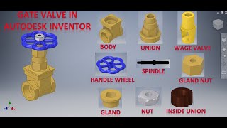 Gate Valve Assembly in Autodesk Inventor  Inventor Assembly Tutorials  Inventor 3d Tutorials [upl. by Drona]