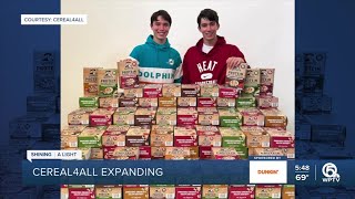 Boca Raton twin brothers cereal drive going nationwide [upl. by Jsandye]