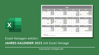 Kostenlose ExcelVorlage Jahreskalender 2025 mit Feiertagen amp Ferien – Inklusive PDF 📅 [upl. by Eeryk]