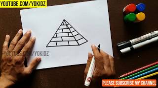 How to draw PYRAMID easy [upl. by Minabe77]