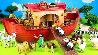 Wild Zoo Animals  Playmobil Animals Noahs Ark Building Sets  Fun Toys For Kids Video [upl. by Nabal408]