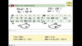 Základní převody jednotek objeme dl l hl procvičování  Matýskova mat 8 díl str 52 cv 2 [upl. by Amery]