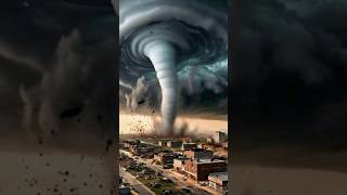 Tornado Damage by AI Created 😱 60fps 4k Sound Design shorts viral tornado [upl. by Marve260]