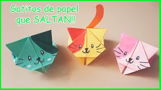 ▷ GATITOS 😻 de papel que SALTAN  Papiroflexia FÁCIL✅ [upl. by Yenaj530]