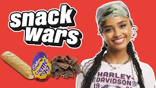 Tyla Rates British And South African Food  Snack Wars [upl. by Luapleahcim]