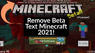 How To Remove Beta Text In Minecraft Android 2021 [upl. by Joab]