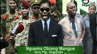 Le vice Président Nguema Obiang Mangue visite les camps milittaires de Malabo Sipopo et Bioko [upl. by Talanian]