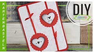 Herzige Grußkarte Valentinstag  Muttertag Papier basteln  Kartenbasteln DIY Anleitung  deutsch [upl. by Ashla]