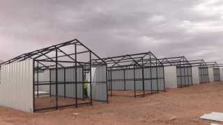 See how a refugee shelter rises in three hours [upl. by Aihsined]