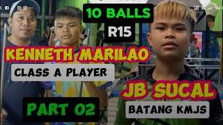 JB SUCAL  BATANG KMJS  VS KENNETH MARILAO  CLASS A  BACOLOD 2024 efrenreyes 10balls efren [upl. by Eanom]