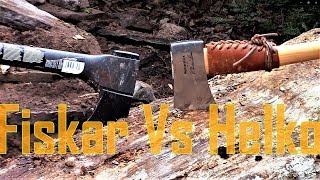 Helko Werks 28quot Scout Vs Fiskars 28quot Chopping Axe Felling Trees [upl. by Conover60]