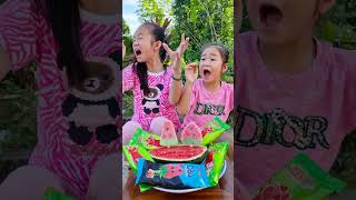 197Watermelon Ice Cream Hydraulic Press SECRET cute baby candy  watermelon candy is great [upl. by Barnett651]