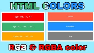 HTML Colors RGB amp colors html tutorial part 10 [upl. by Doy]