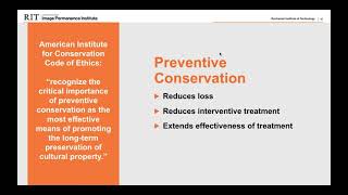 Webinar Preventive Conservation and the Role of Environment [upl. by Oni]