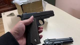 Review m1911 amp m92 spring toy gun  cắc bụp đạn nhựa [upl. by Roybn]