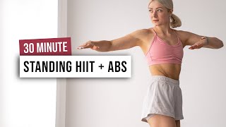 30 MIN KILLER HIIT ALL STANDING  ABS Workout No Equipment No Repeat Sweaty Home Workout [upl. by Dearr]