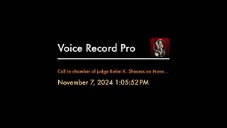 Call to judge Sheares’s chamber on Thursday November 7 2024 at 212 PM [upl. by Zeeba772]