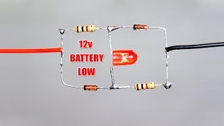 12v Battery Low Voltage Indicator Circuit Very Simple [upl. by Leoine]