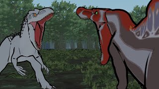 Spinosaurus vs Indominus Rex  Jurassic World Animation [upl. by Enelhtac484]