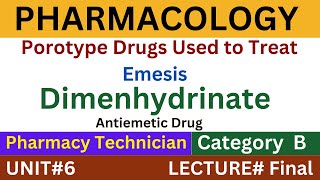 Dimenhydrinate Mechanism Of Action  Pharmacy Technician  Pharmacology [upl. by Ayotas]