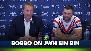 Robbo refuses to share on possible JWH suspension  Roosters Press Conference  Fox League [upl. by Kaete]