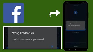 How fo fix Facebook quotWrong Credentialsquot invalid username or password [upl. by Eillen]