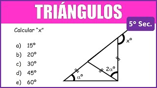 TRIÁNGULOS  Ejercicio Solucionado 3 geometry [upl. by Kanya594]